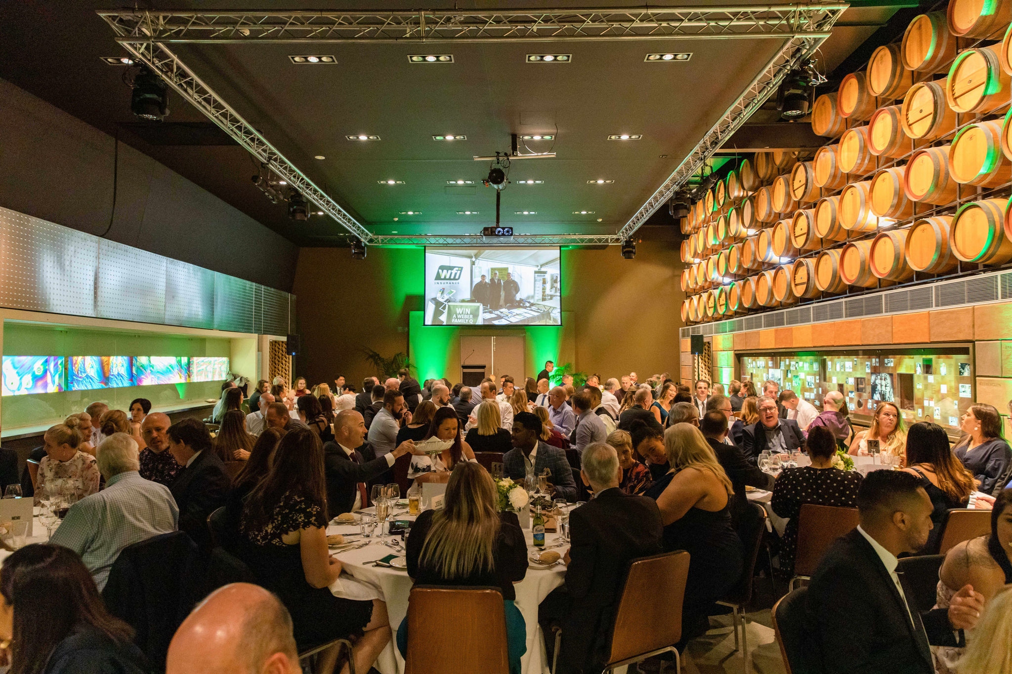 Members enjoying a dinner