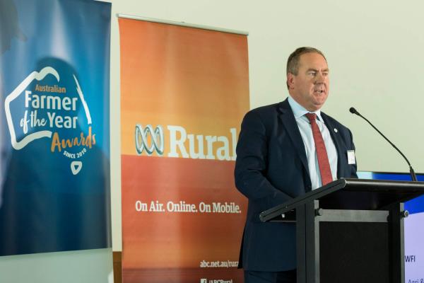 Andrew speaking at the afoty awards