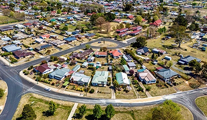 Aerial View of hoses, sceneries and streets